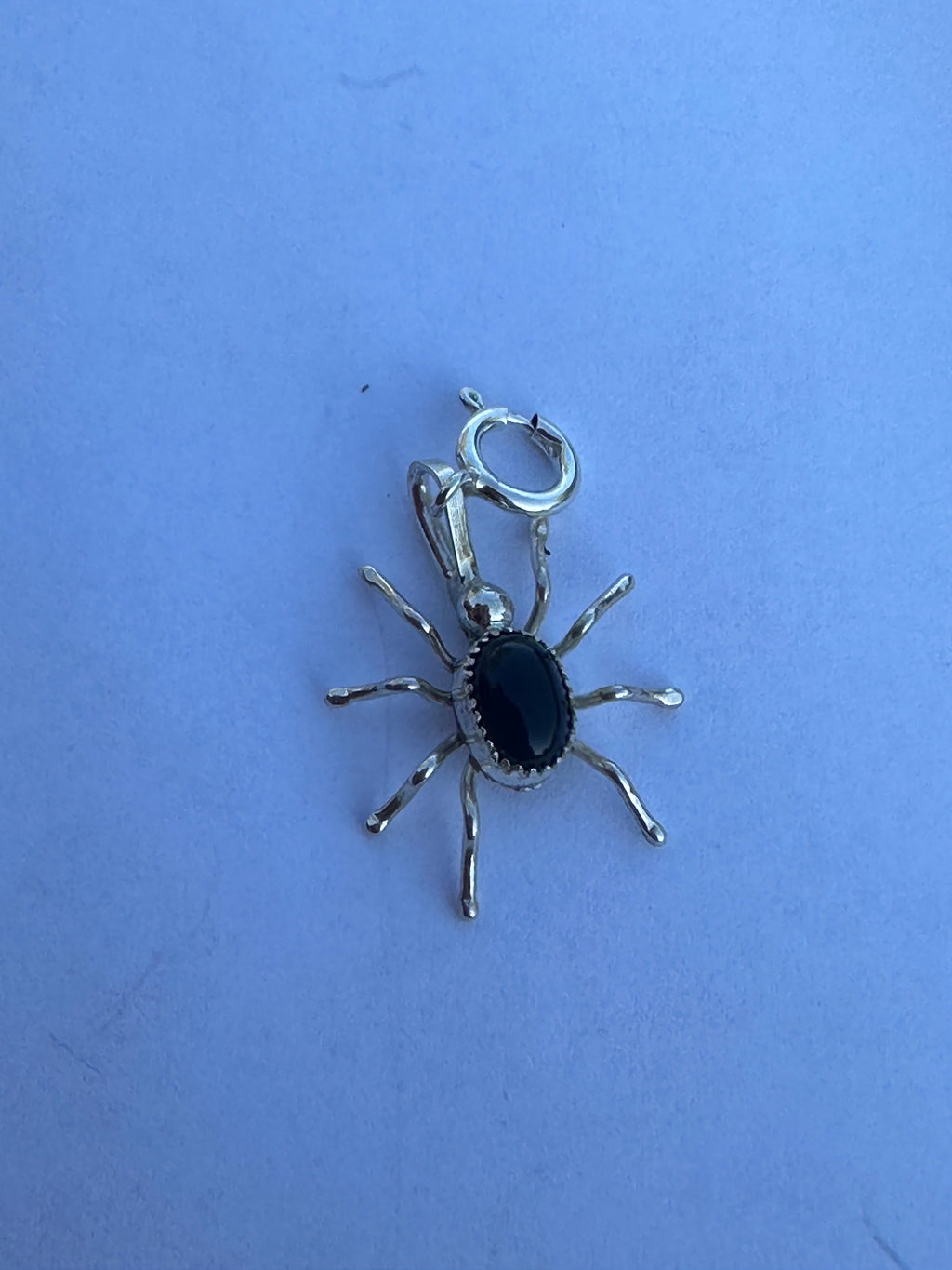 Handcrafted Sterling Silver and Onyx Spider Charm