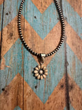 Beautiful Handmade Sterling Silver & White Buffalo Cluster Pendant Style 2