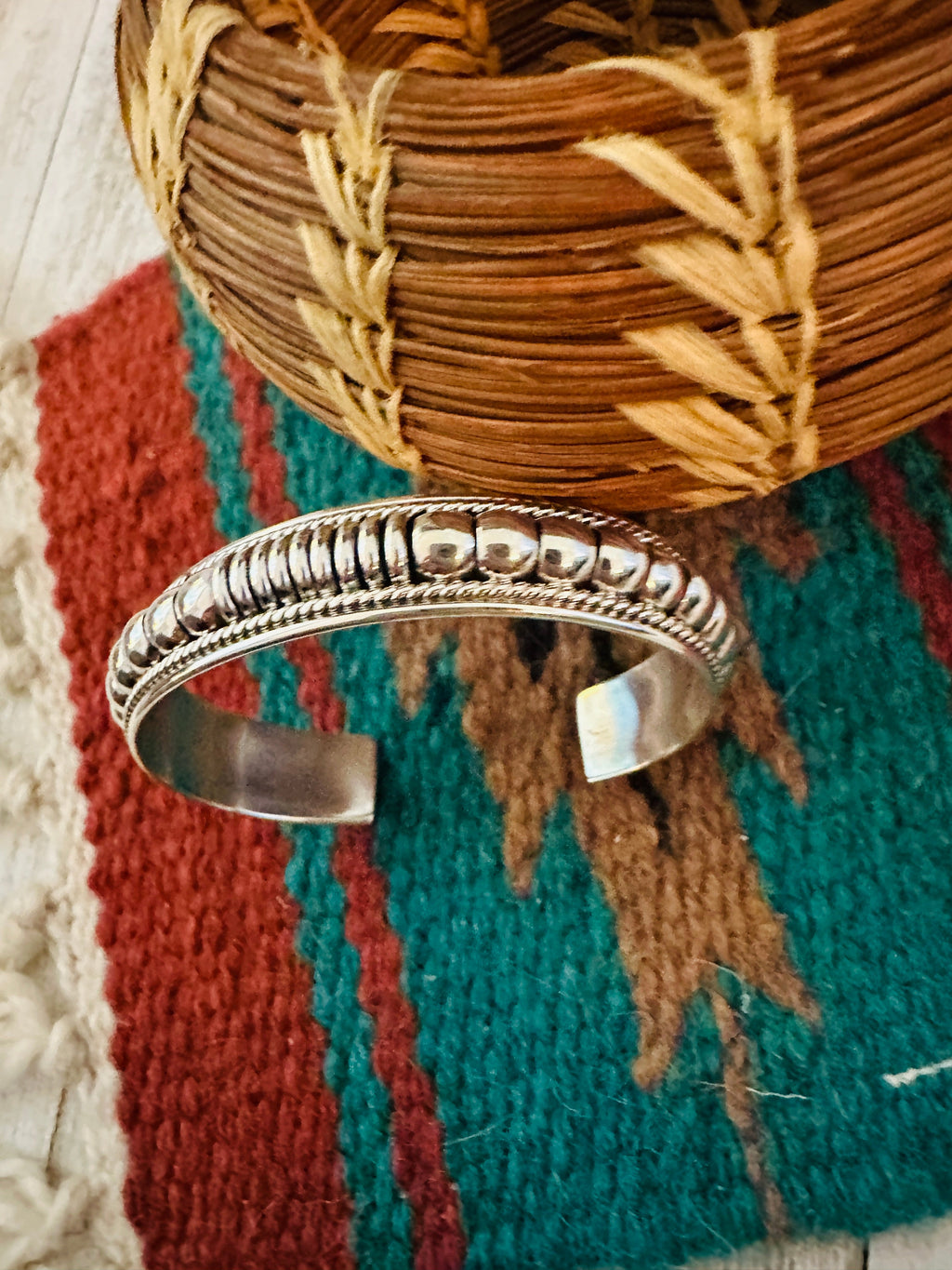 Handcrafted Rolled Sterling Silver Cuff Bracelet