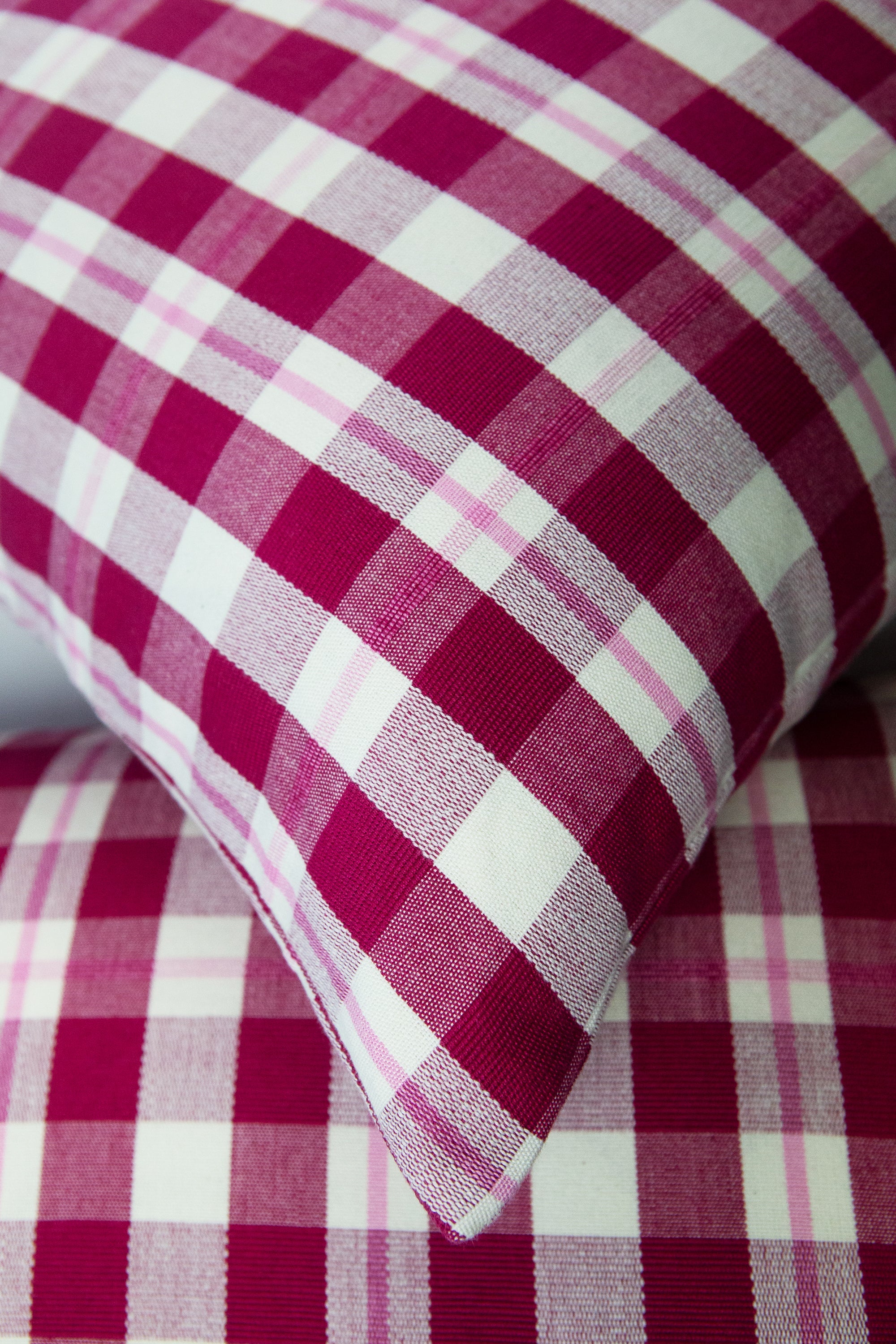 Abigail Cranberry Plaid Pillows