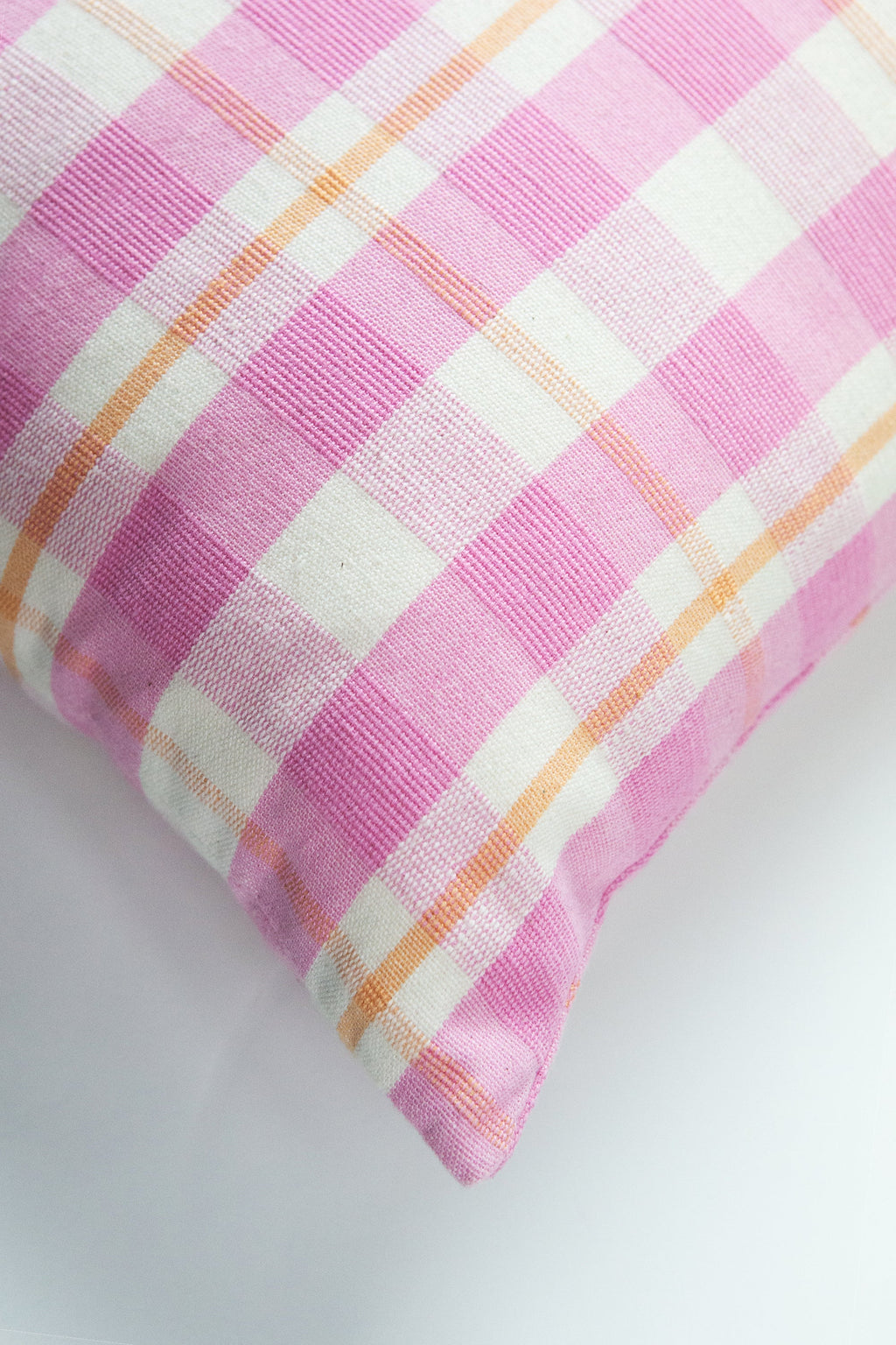 Abigail Bubblegum Pink Plaid Pillow