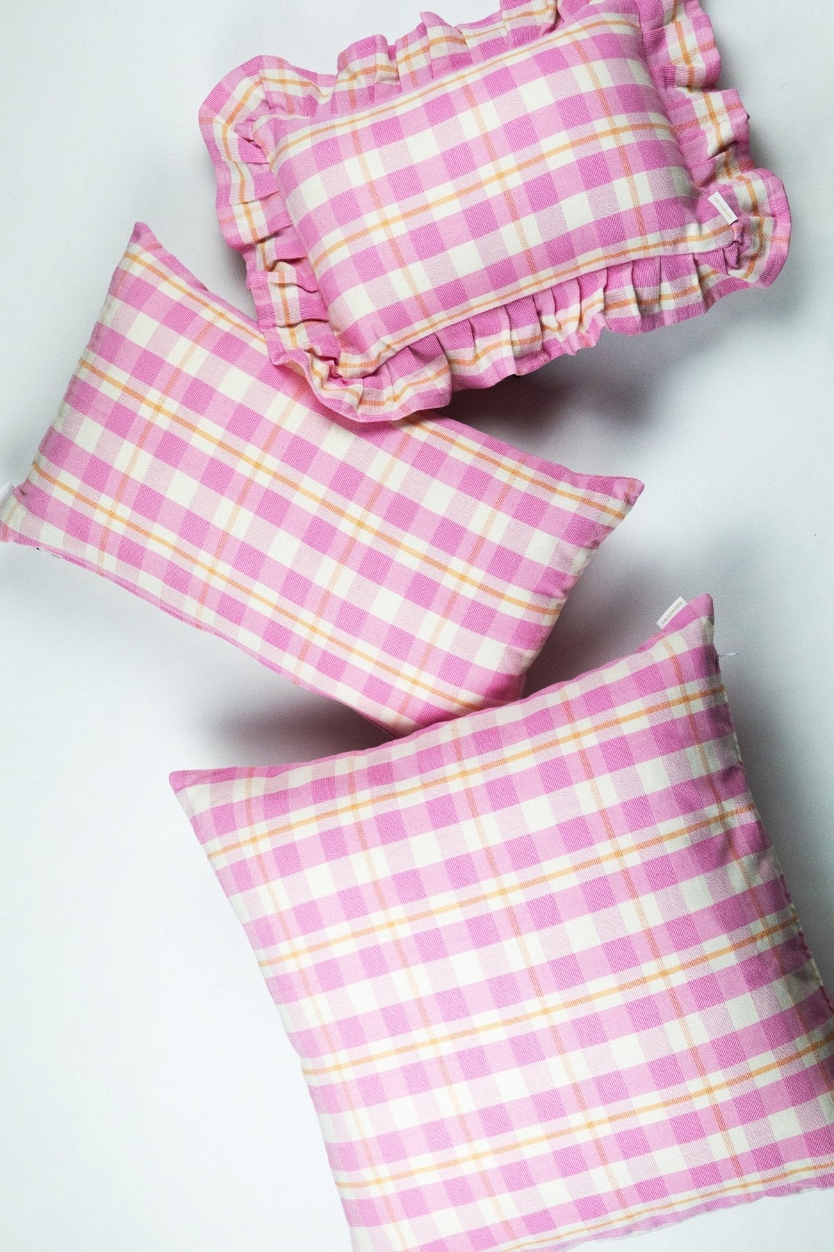 Archive NY Abigail Plaid Rectangle Pillow in Bubblegum