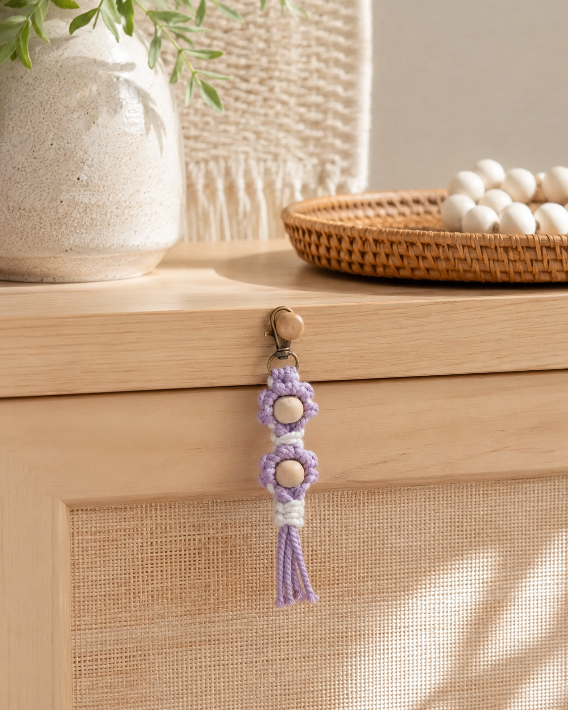 Flora Macrame Keychain