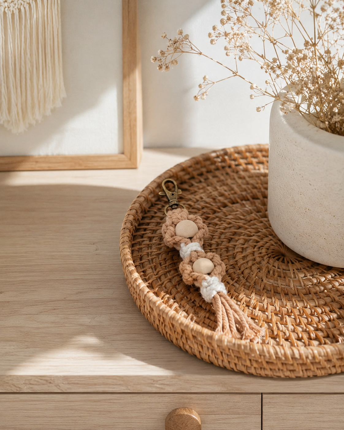 Flora Macrame Keychain