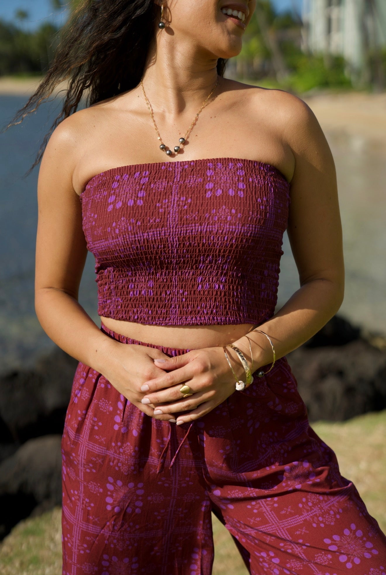 Kiki Smocked Top in Mango Sunset
