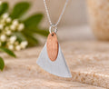 Scoured Copper & Silver Shapes Pendant Necklace
