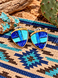 Handcrafted Lapis, Turquoise Sterling Silver Earrings