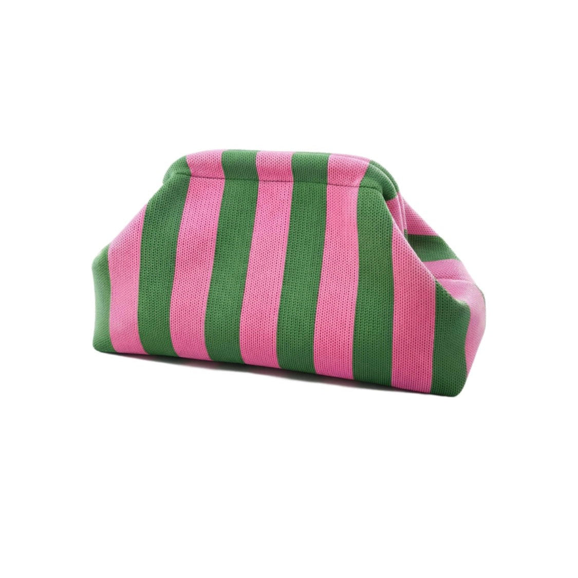 Cabana Clutch in Pink & Green Mini Stripe