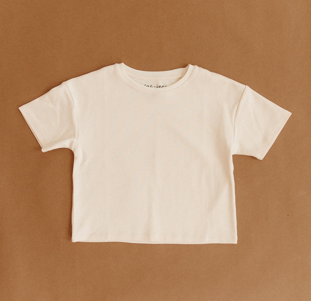 Flowy Organic Cotton Boxy Tee - Natural