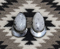 Handcrafted White Buffalo & Sterling Silver Post Earrings