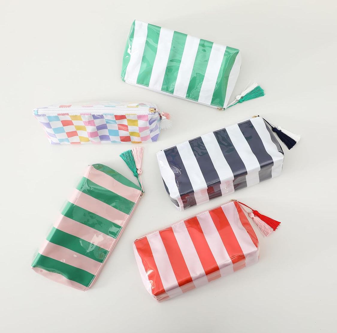 Waterproof Striped Bag - Pink/Red