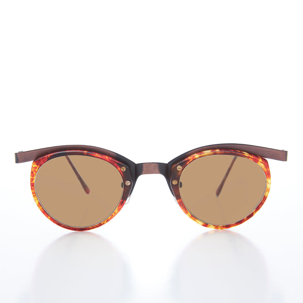Unique Round Edgy Floating Rim Sunglass - Gavi