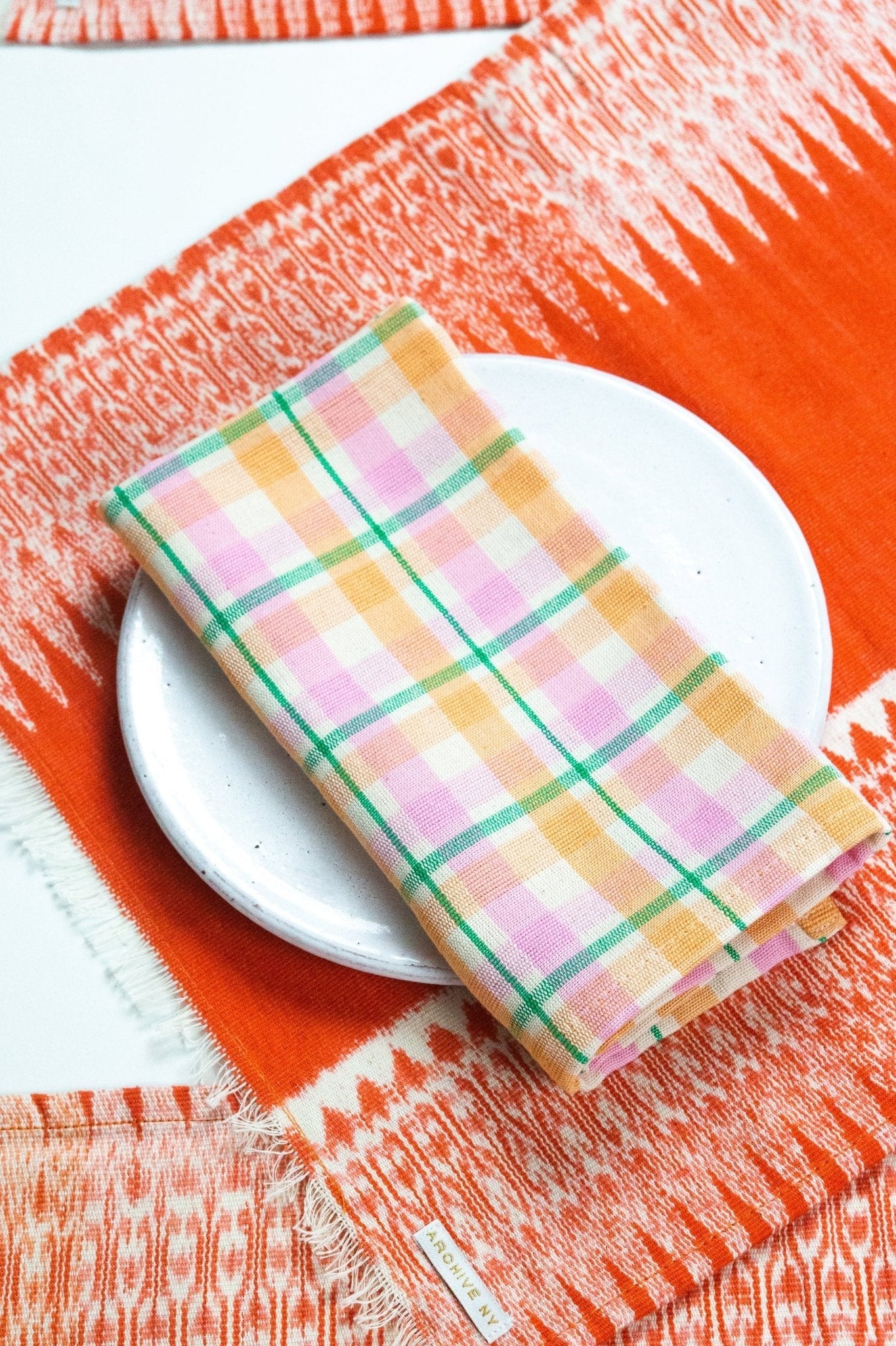 Gabriela Jaspe Placemats - Orange