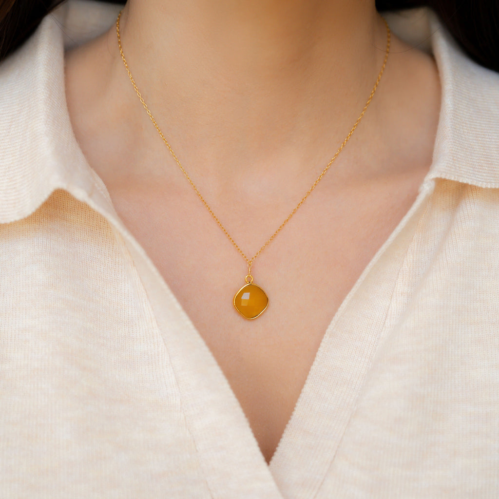 Yellow Chalcedony Pendant