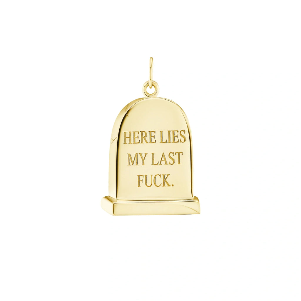 Small Gold Gravestone Pendant