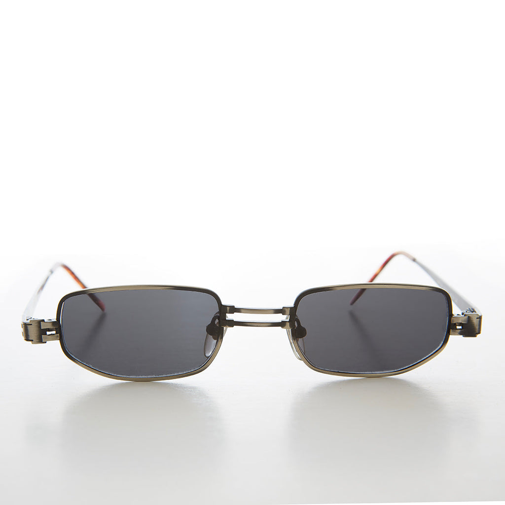 Small Rectangle Metal Punk Vintage Sunglasses - Hitch