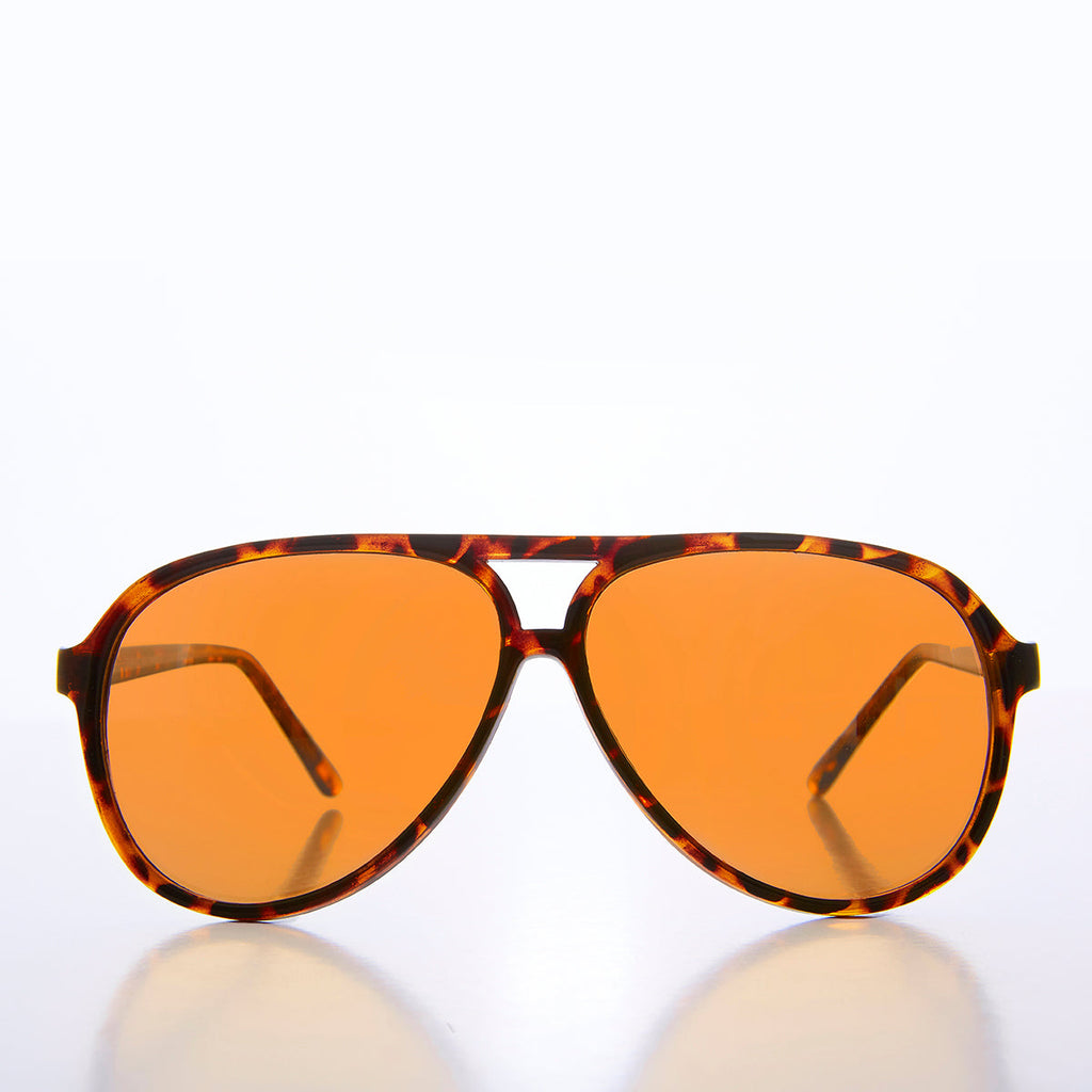 Simple Amber Polarized Lens Aviator - Homer