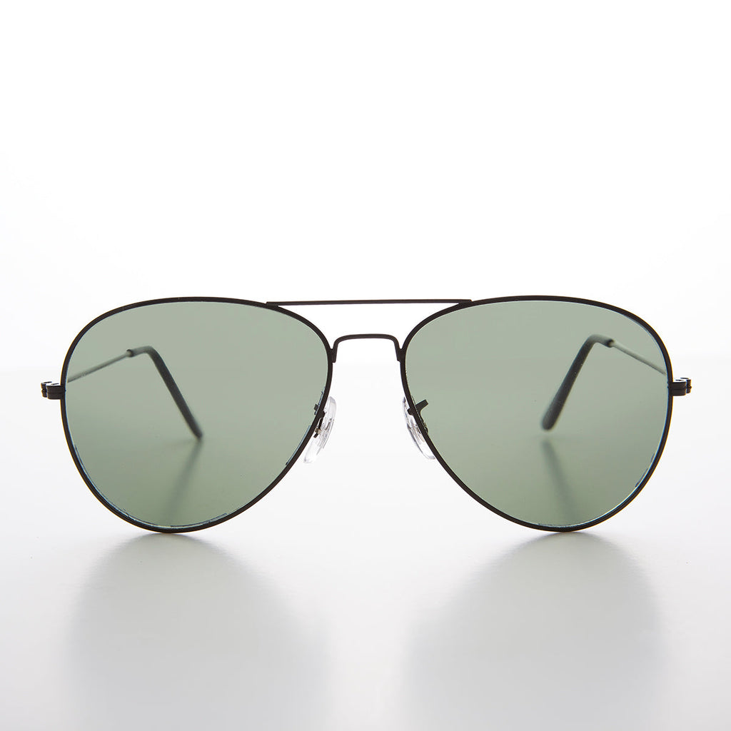 Vintage Metal Aviator Sunglass with Glass Lens - Hughes