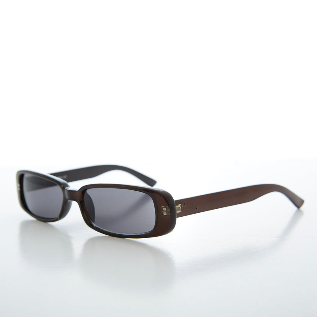 Sleek Rectangular Mod 90s Sunglasses - Hunter