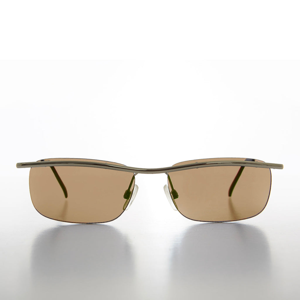 Rimless Y2k Sleek Rectangle Vintage Sunglasses - Hyland