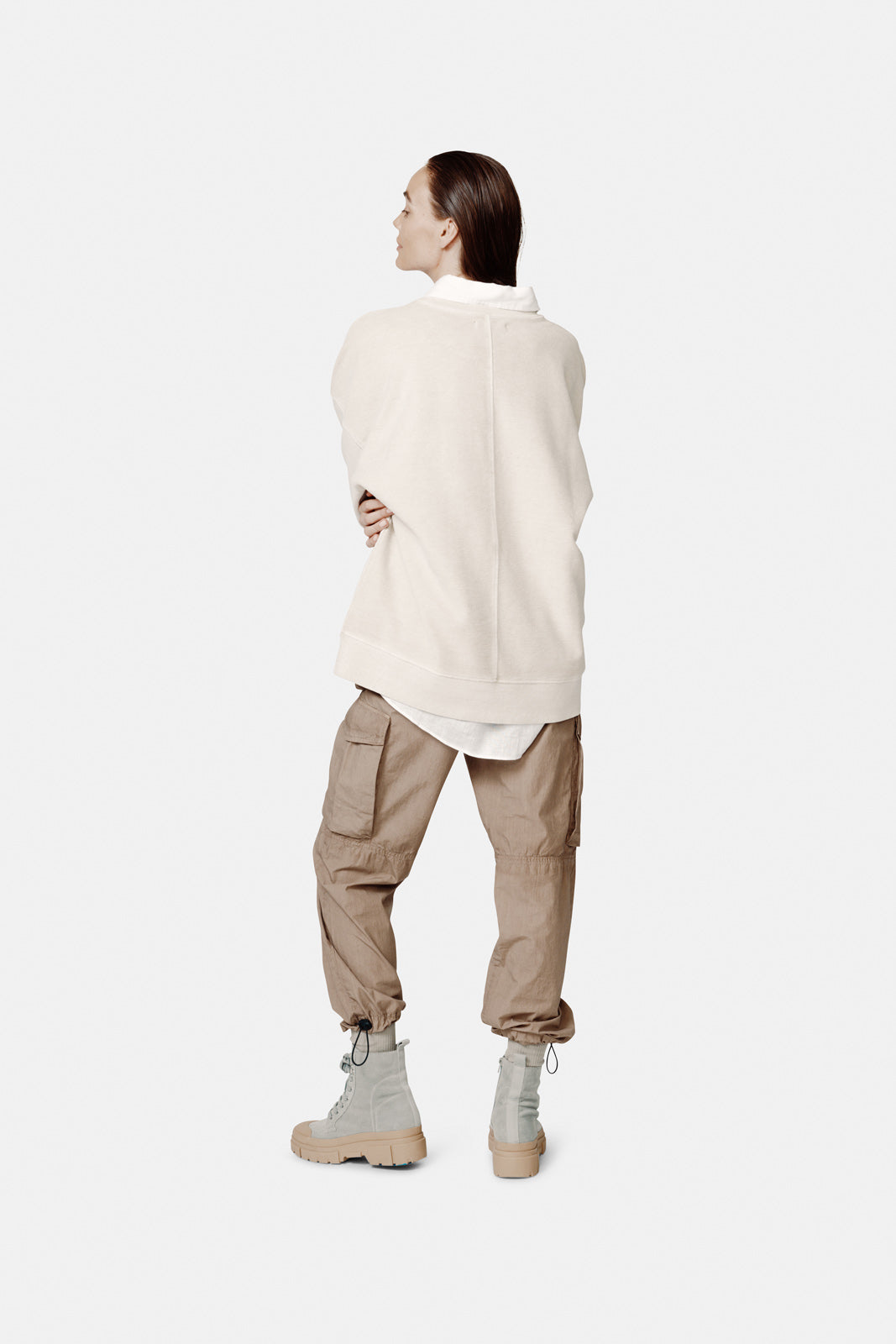 Oversized French Terry Crew - Hay