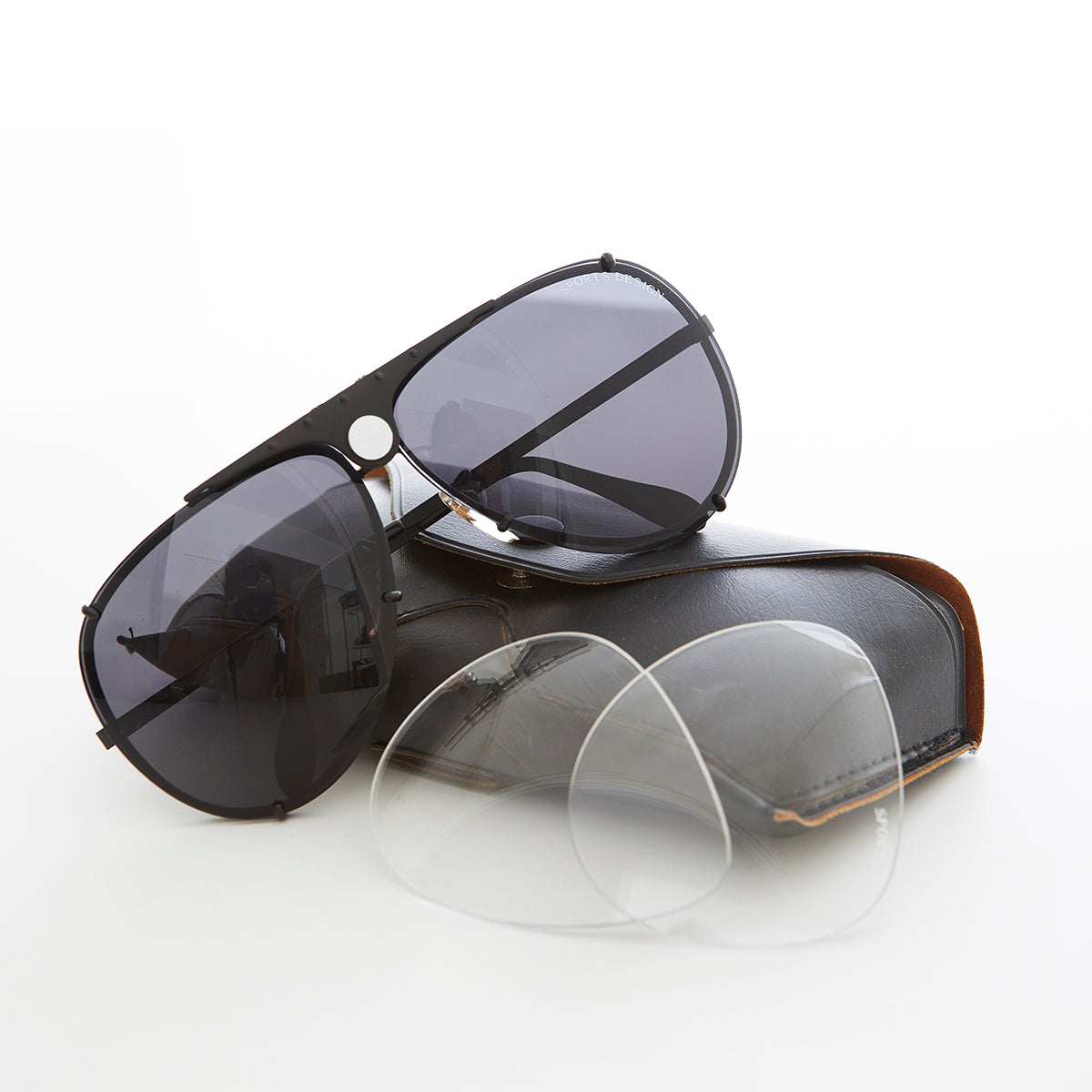 Aviator Sunglass with Interchangeable Clear Lens -  Iberian