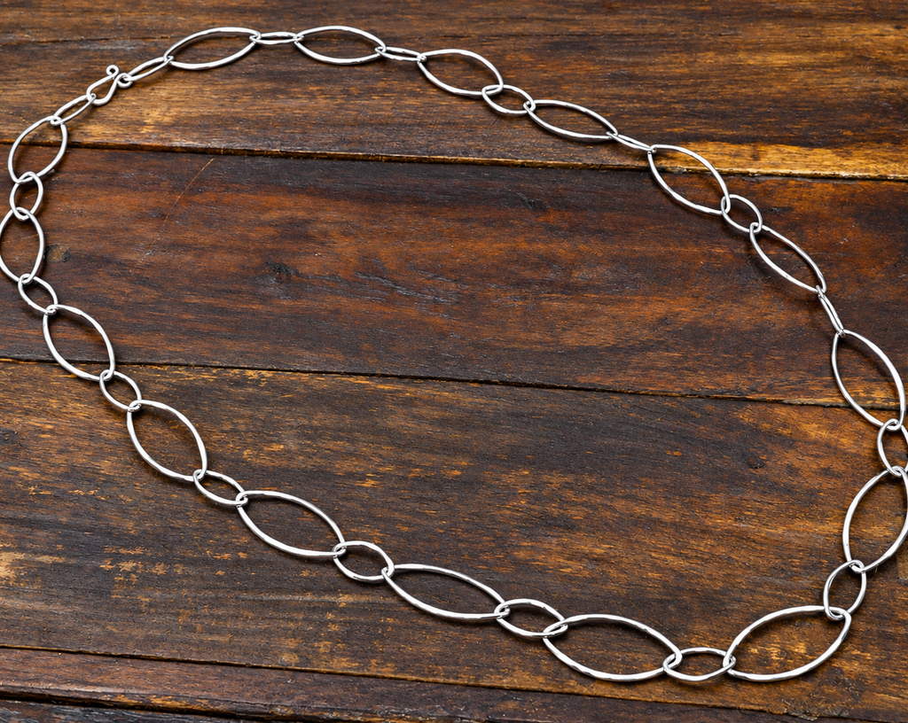 Dapped Ellioticals Sterling Silver Necklace