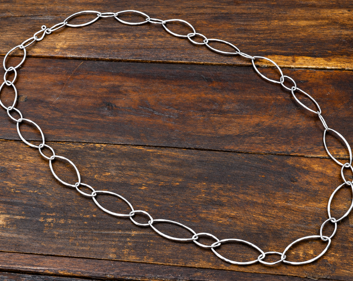 Dapped Ellioticals Sterling Silver Necklace