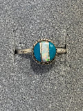 Handcrafted Sterling Silver & Blue Opal Inlay Ring
