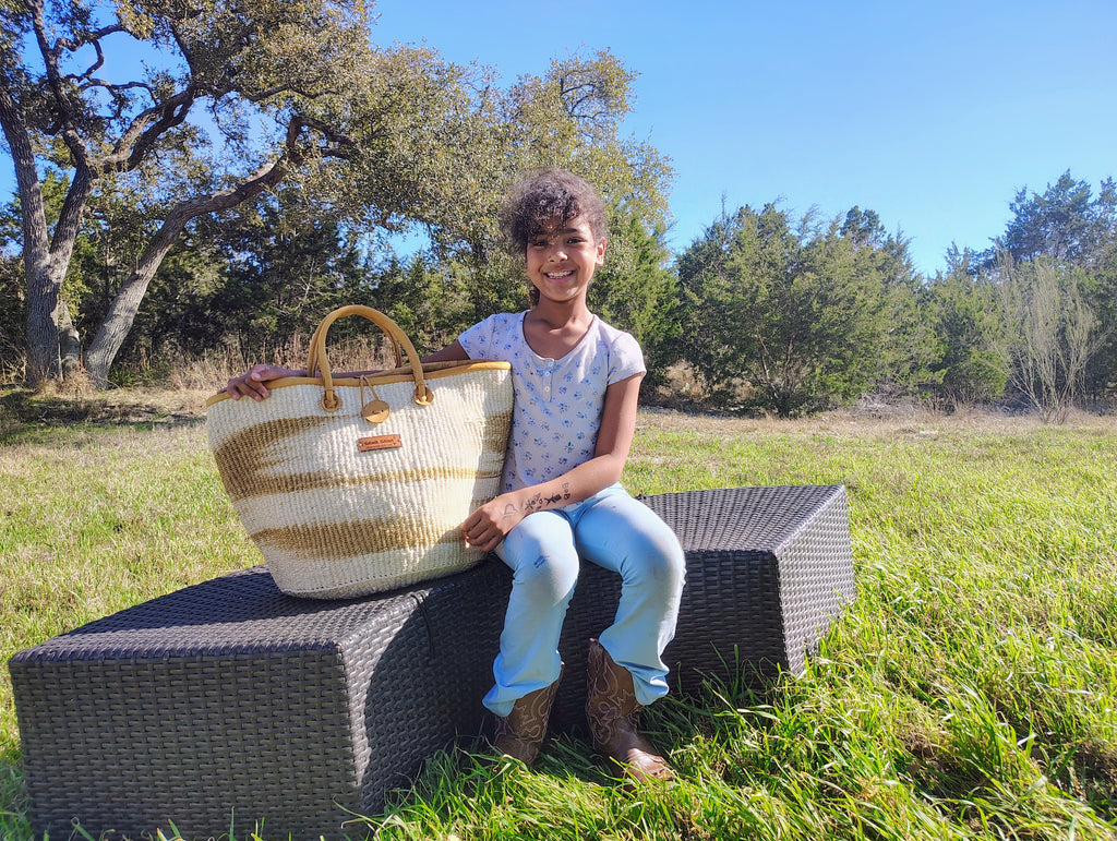 Peace Life Sisal Tote Basket Tote Bag