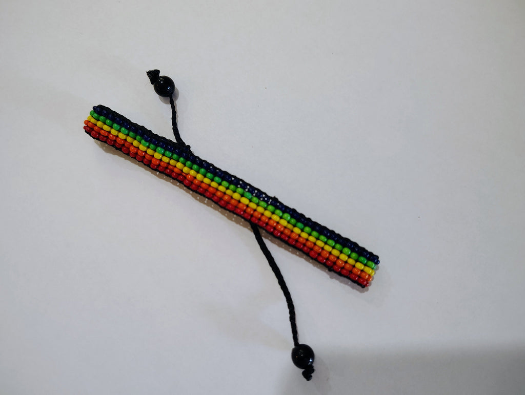 Conservation Pride & Purpose Hand Beaded Bracelet, Rainbow of Maasai Glass Beads