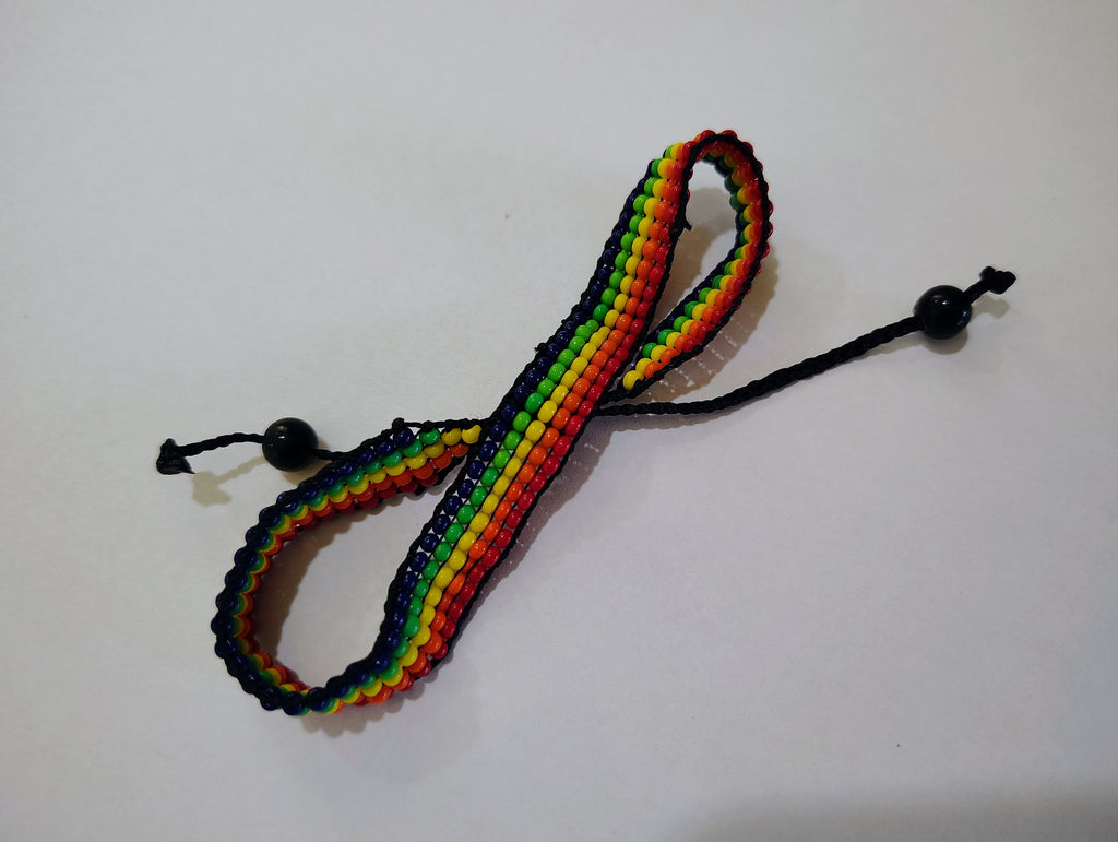 Conservation Pride & Purpose Hand Beaded Bracelet, Rainbow of Maasai Glass Beads
