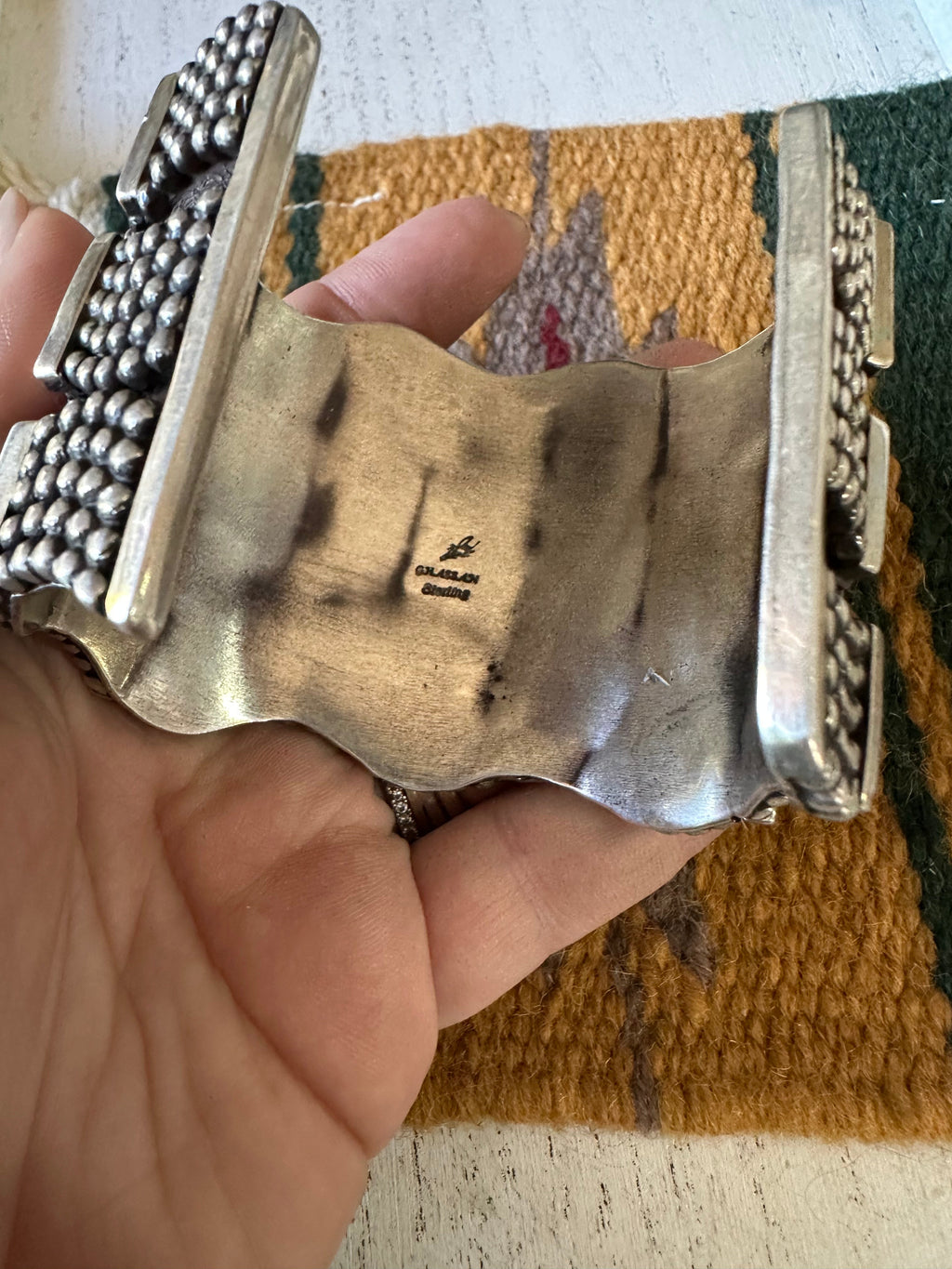 Incredibile Handcrafted Sterling Silver Cuff Bracelet Signed