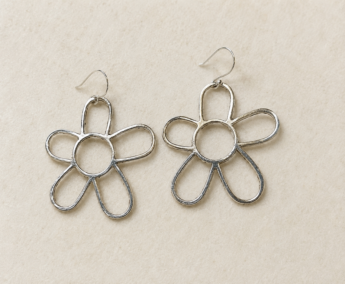 Handmade Sterling Silver Daisy Earrings