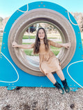 Brown Bamboo Twirl Dress