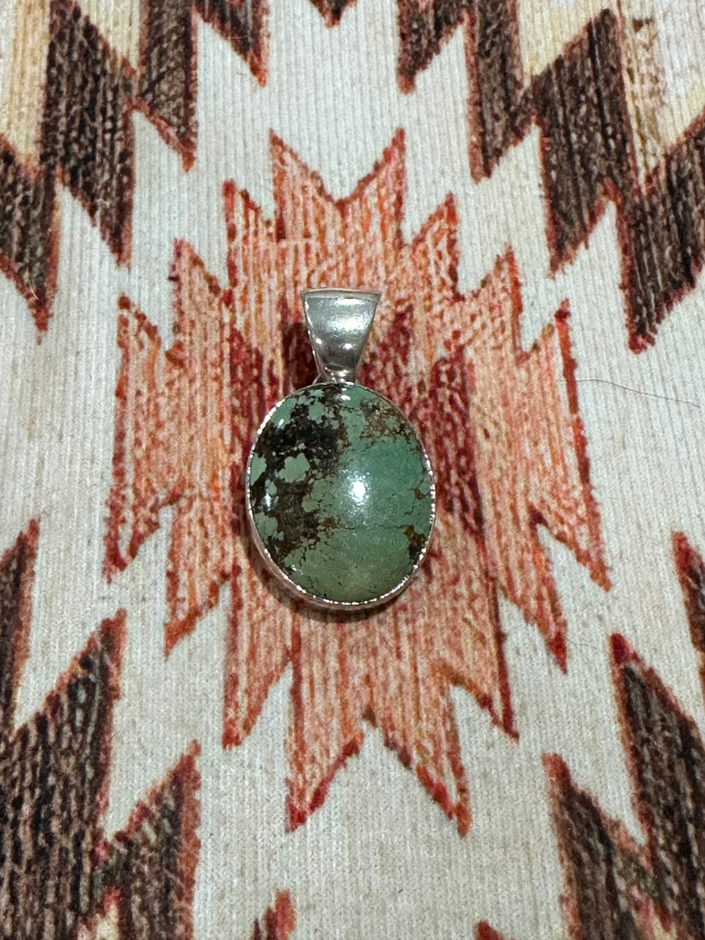 Handcrafted Sterling Silver Turquoise Pendant Signed