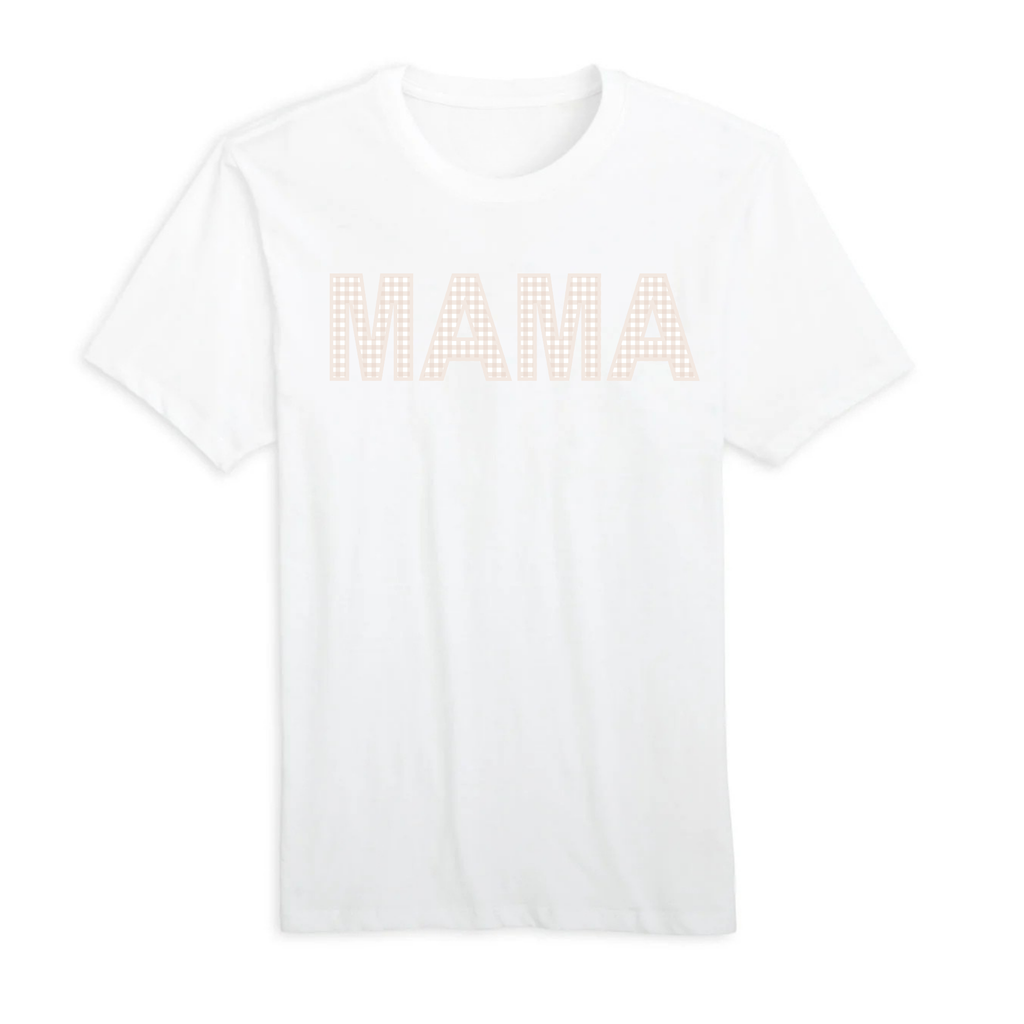 Neutral Gingham Mama Organic Cotton Tee