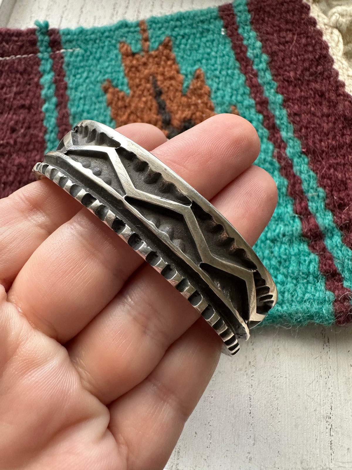 Elvira Bill Handcrafted Sterling Silver Cuff Bracelet Signed