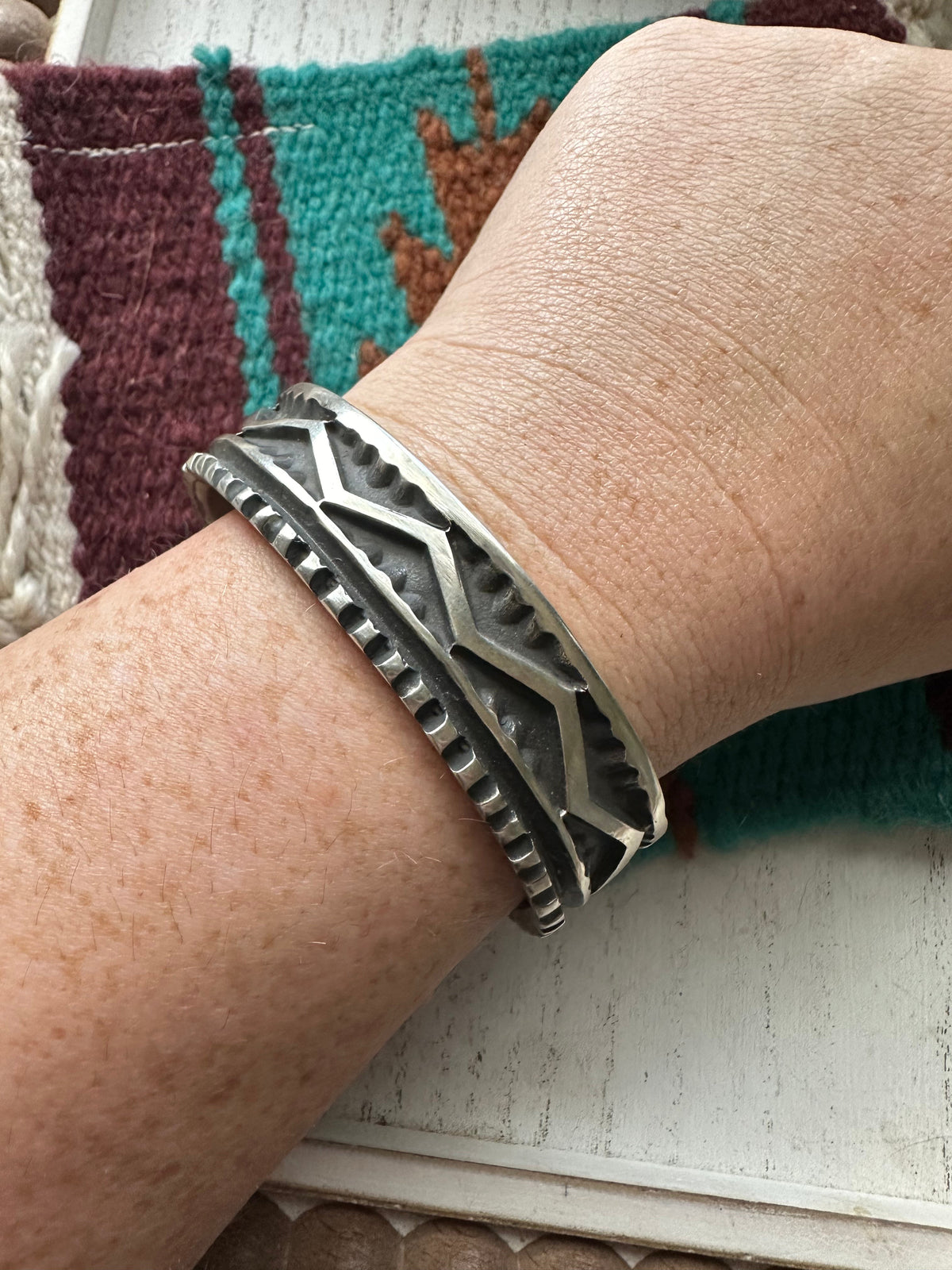 Elvira Bill Handcrafted Sterling Silver Cuff Bracelet Signed