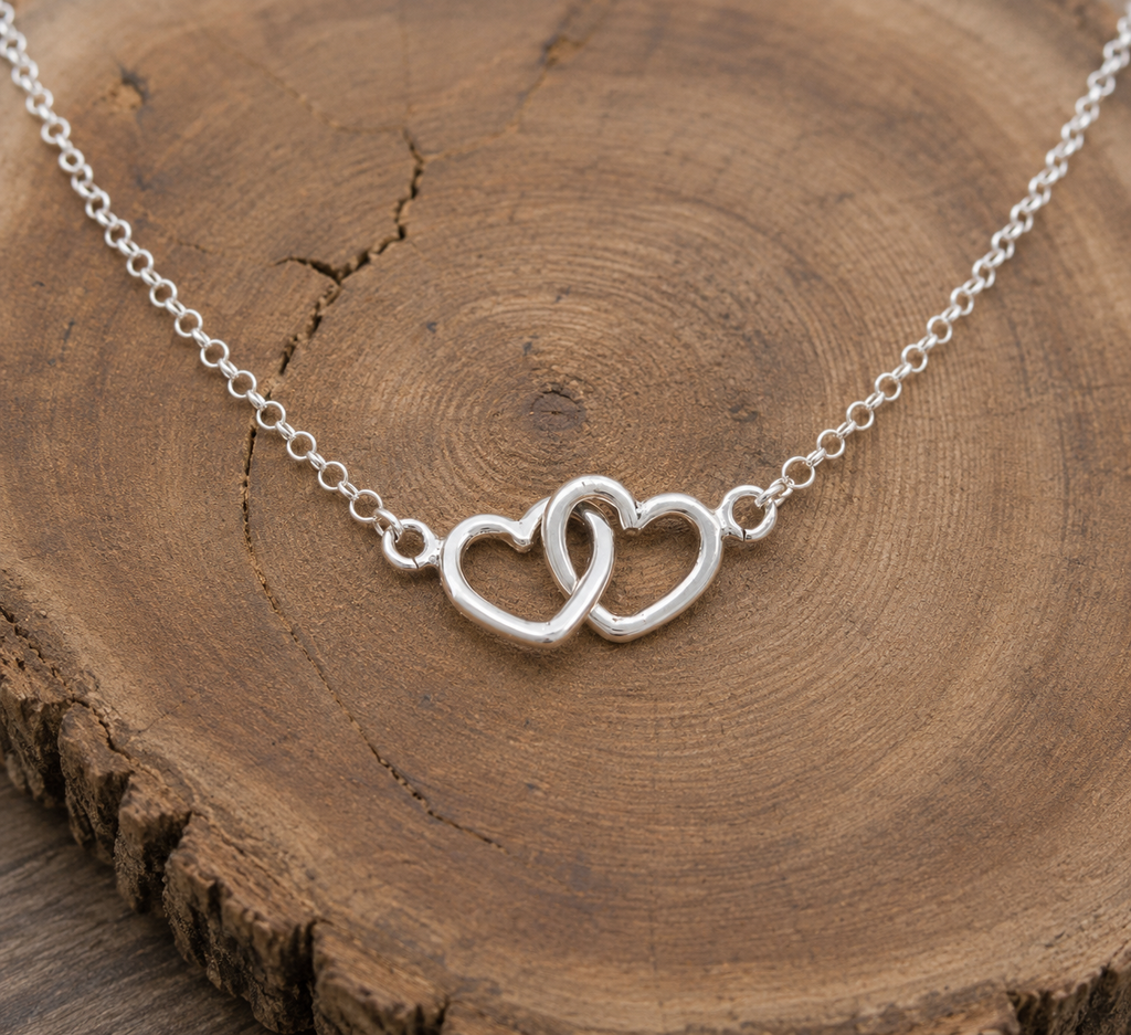 Linked Heart Sterling Silver Necklace