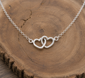 Linked Heart Sterling Silver Necklace