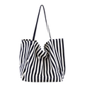 Kelley Oversized Stripe Tote in Black & White