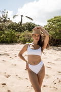 Amanda Bikini Top - White Ribbed