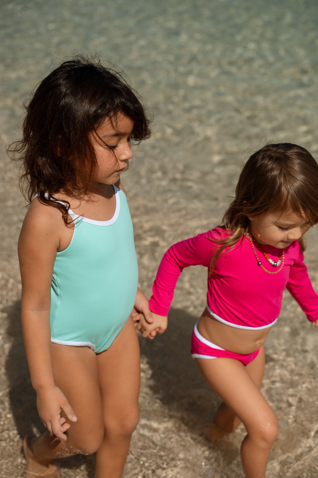 Stevie Two Piece Kids Swimsuit - Pitaya