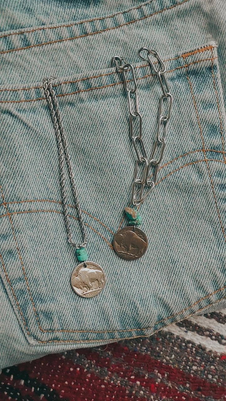 Where the Buffalo Roam coin necklaces