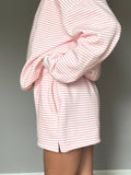 Light Pink and White Big Striped Shorts