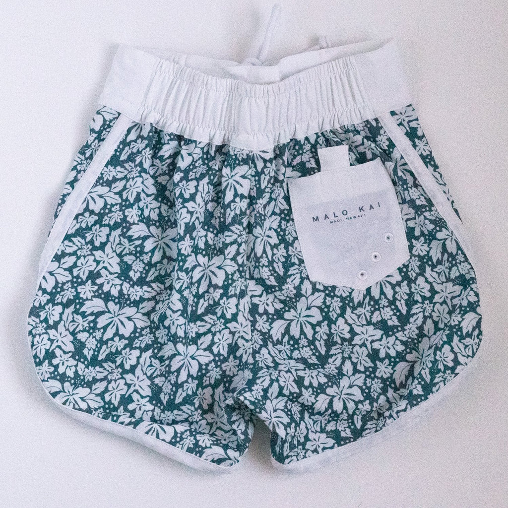 Blue Hibiscus Kids Surf Shorts