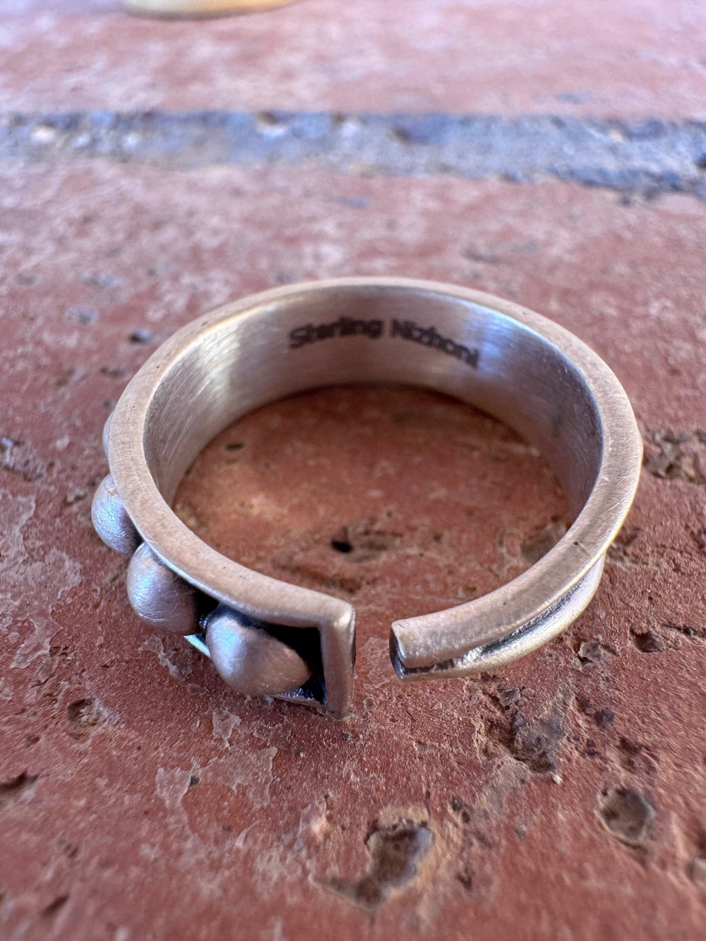 Handmade Brushed Sterling Silver 4mm Rocker Stacker Adjustable Band Ring