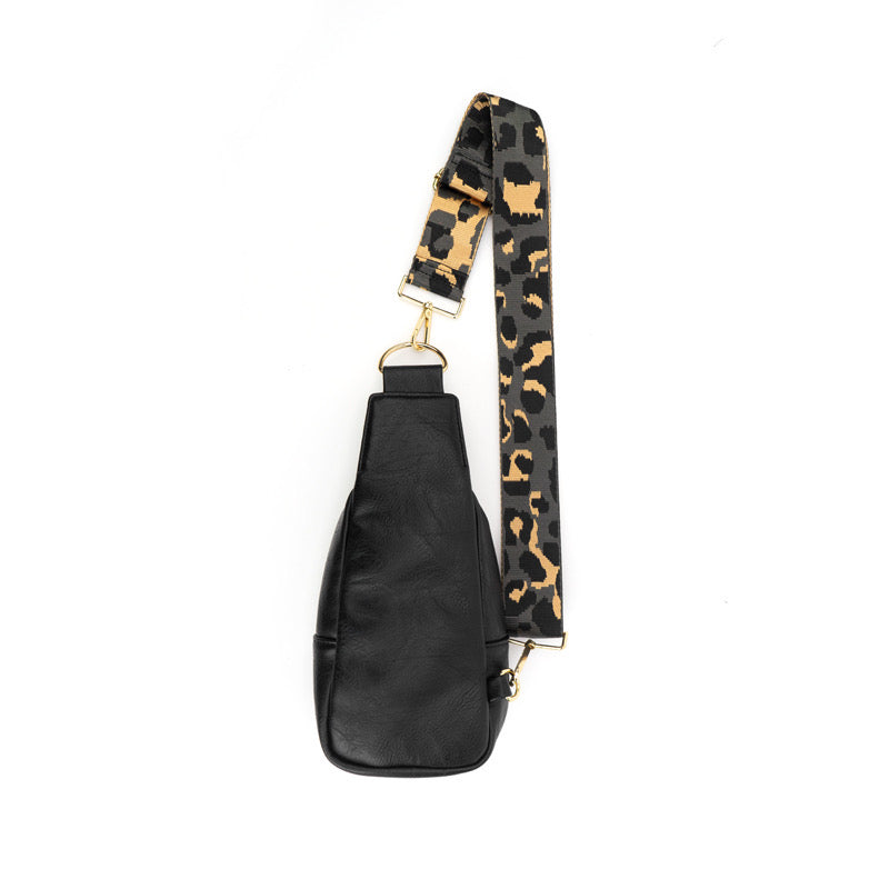 The Atlas | Zippered Sling Bag (Black) - Pick Your Strap