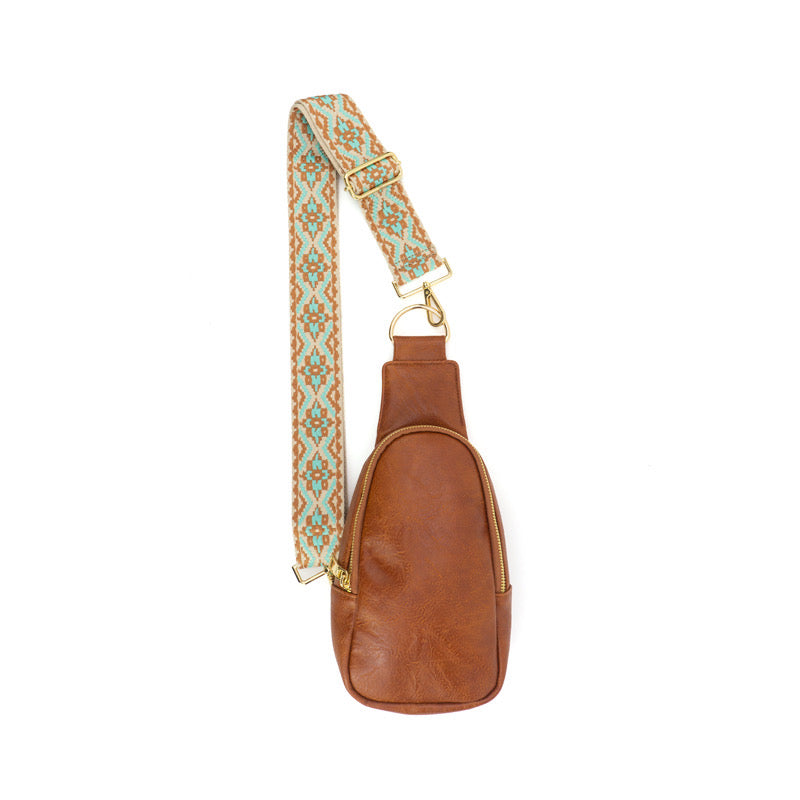 The Atlas | Zippered Sling Bag (Brown) - Pick Your Strap